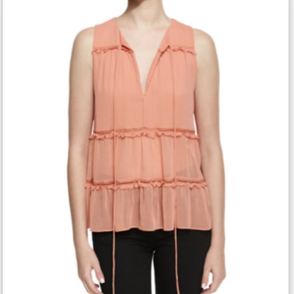 Alice & Olivia Massie Sleeveless V-Neck Boho Blouse (*LIKE NEW*)